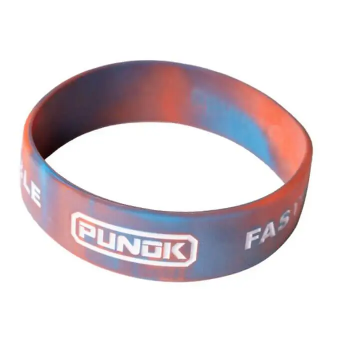 Rot-blaues Silikonarmband-19mm-Punok