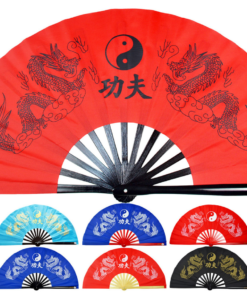 Tai-Chi-Fächer (Tai Ji Shan) Doppeldrache – Nach Maß