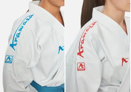 Kimono Karateanzug Kata Deluxe Evo Combo Set - Premier League ROT und BLAU - WKF - Arawaza