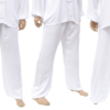 Weiße Tai-Chi-Hose aus Viskose und Baumwolle
