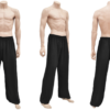Tai-Chi-Hose aus Viskose und Baumwolle, schwarz