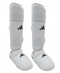 Karate Schienbein- und Fußschützer Adidas - weiß - WKF