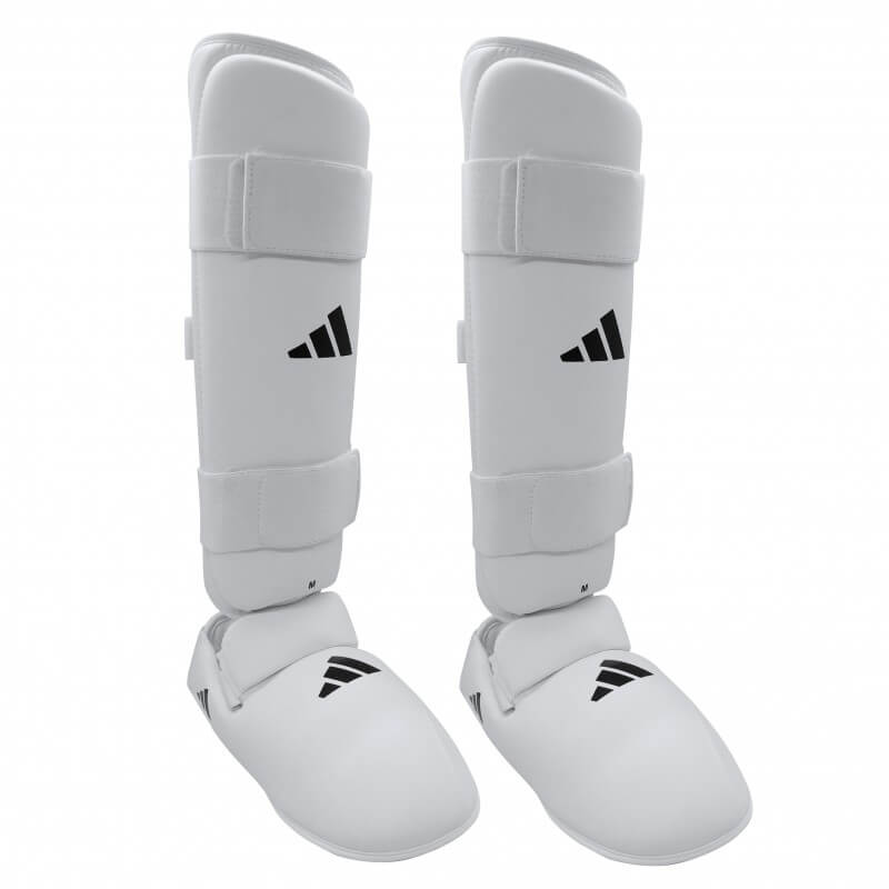 Karate Schienbein- und Fußschützer Adidas - weiß - WKF 3 Karate Schienbein- und Fußschützer Adidas - weiß - WKF