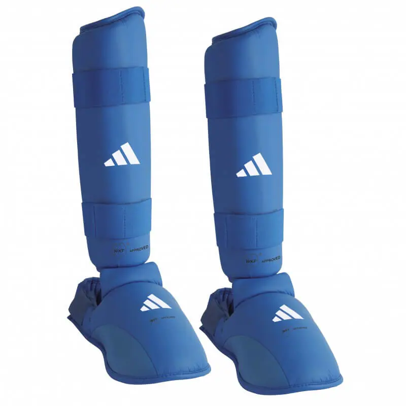 Karate Schienbein- und Fußschützer Adidas - blau, rot - WKF 6 Karate Schienbein- und Fußschützer Adidas - blau, rot - WKF