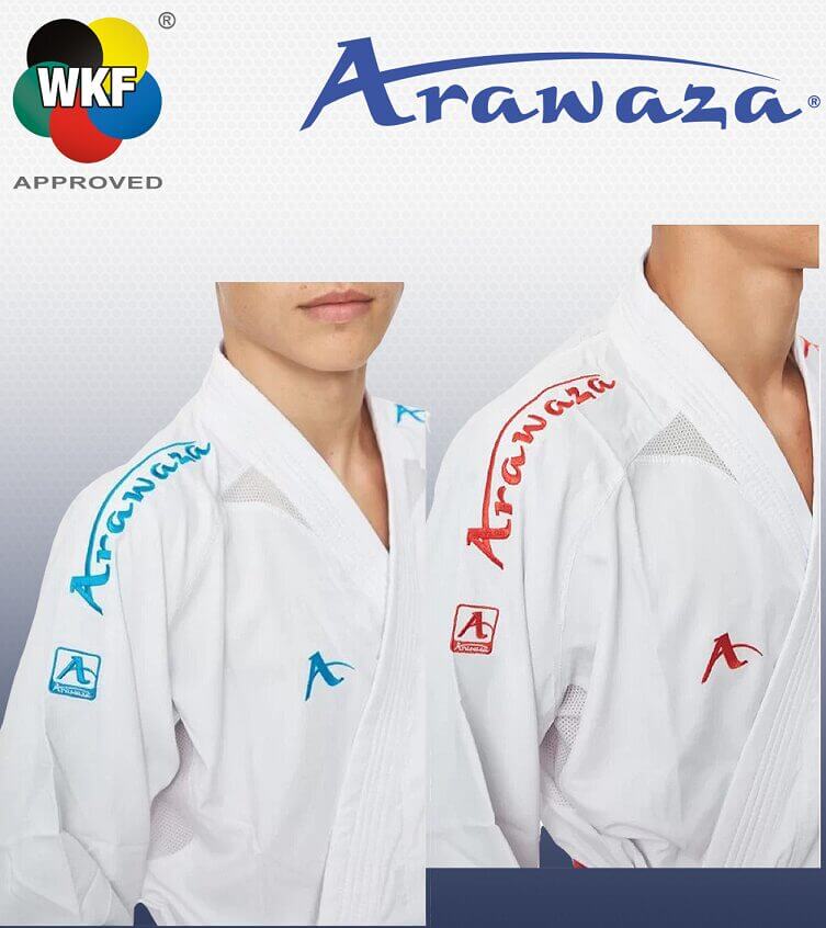 Karateanzug Arawaza Kumite Deluxe Evo Erste Liga rot/blau WKF 3 arawaza-kumite-deluxee-evo-premiere-league-rot-blau-wkf