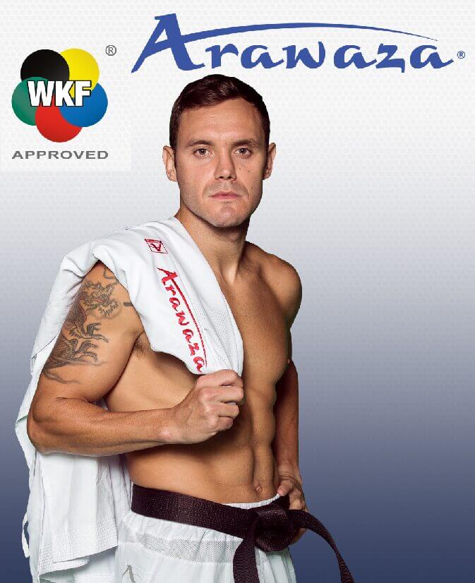 Karateanzug Arawaza Kumite Deluxe Evo Erste Liga rot/blau WKF 6 arawaza-kumite-deluxee-evo-premiere-league-red