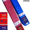 Karate Wettkampfgürtel KUMITE-FIGHTER KAMIKAZE Satin Rot oder Blau-wkf-approved