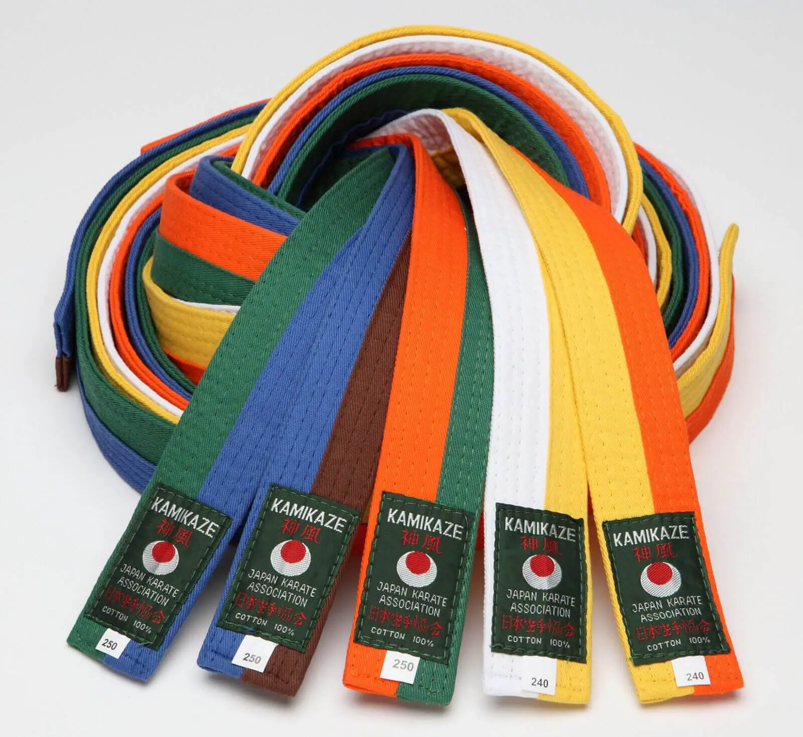 Zweifarbiger Karate-Gürtel KAMIKAZE Baumwolle Piqué – Bild 4