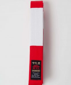 gürtel-karate-shureido-rot und weiß-6-eme-dan-oben