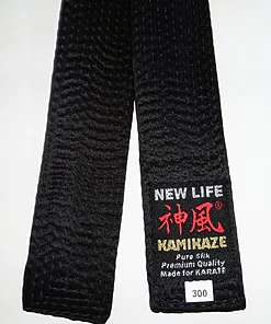 KAMIKAZE Karate-Schwarzgurt Extrabreit aus Naturseide