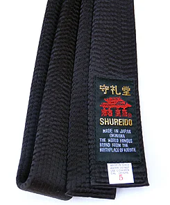 SHUREIDO Karate-Schwarzgurt - Baumwolle oder Seide-Satin - Extra Large