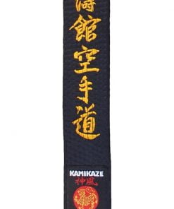 Schwarzer Gürtel Karate KAMIKAZE Special Shotokan - Baumwolle oder Satin Top-Qualität