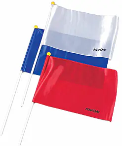 Schiedsrichterflagge Kwon mit-stiel-aus-holz