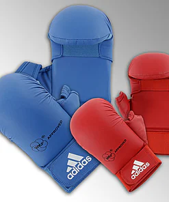 Karatehandschuhe Adidas mit Daumen - blau oder rot - WKF