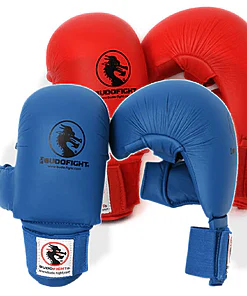 Karatehandschuhe BUDO-FIGHT mit Daumen - blau oder rot