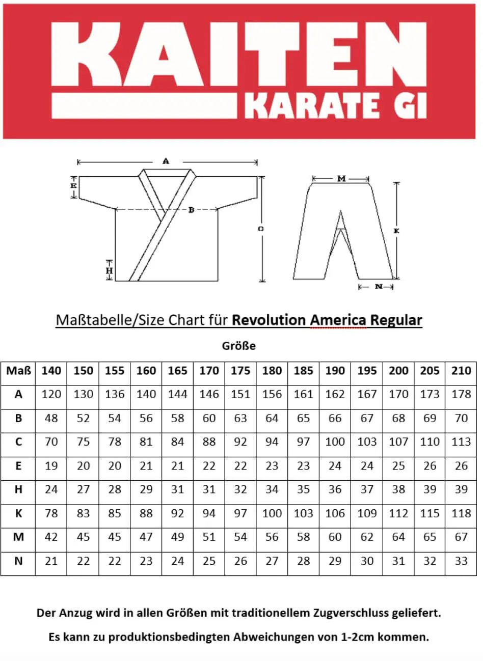 kimono-karate-gi-kaiten-größen