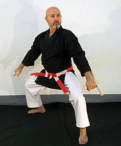 Kimono Kamikaze KOBUDO Schwarz Jacke allein-kokutsu-dachi-tonfa