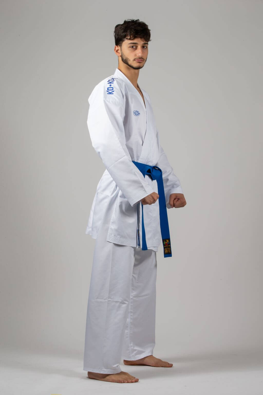 Karateanzug Ko Italia Agonista - Premiere League (rot und blau) WKF 4 kimono-karateanzug-ko-italia-agonista-premiere-league-blau