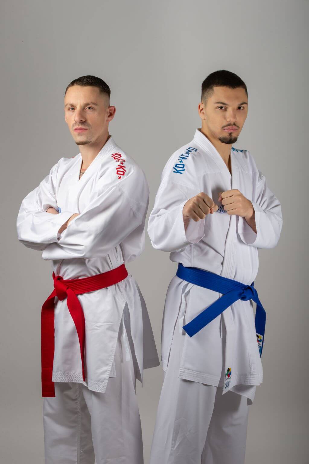 Karate Kimono KO Italia SKIN - Premiere League (rot und blau zusammen) WKF 3 Kimono Karate KO Italia SKIN Premiere League