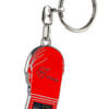 Metallischer Schlüsselanhänger-karate-tokaido-rot-blau-auf-karate-gi-gesicht-rot