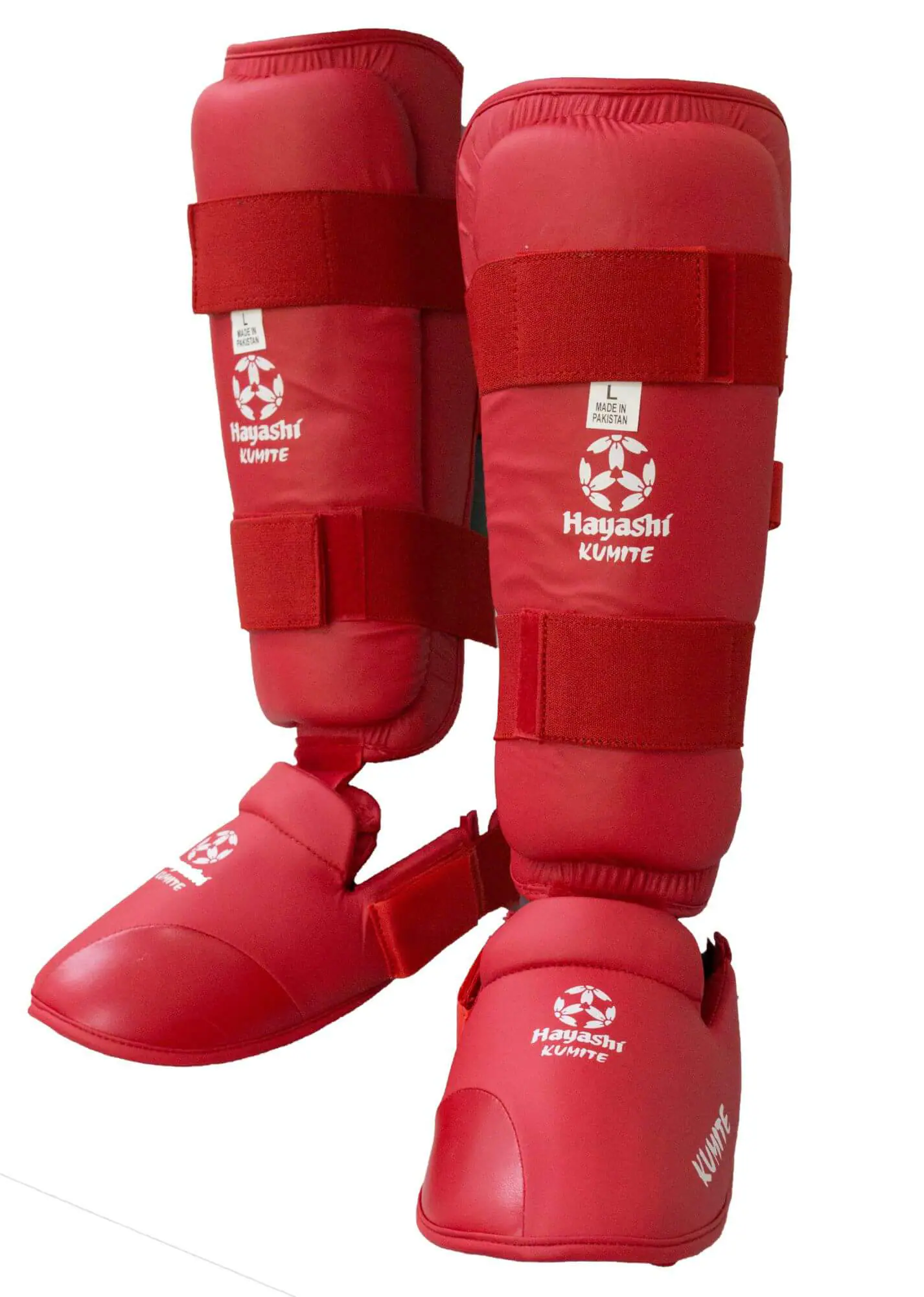 Schienbein- und Fußschützer-hayashi-karate-rot