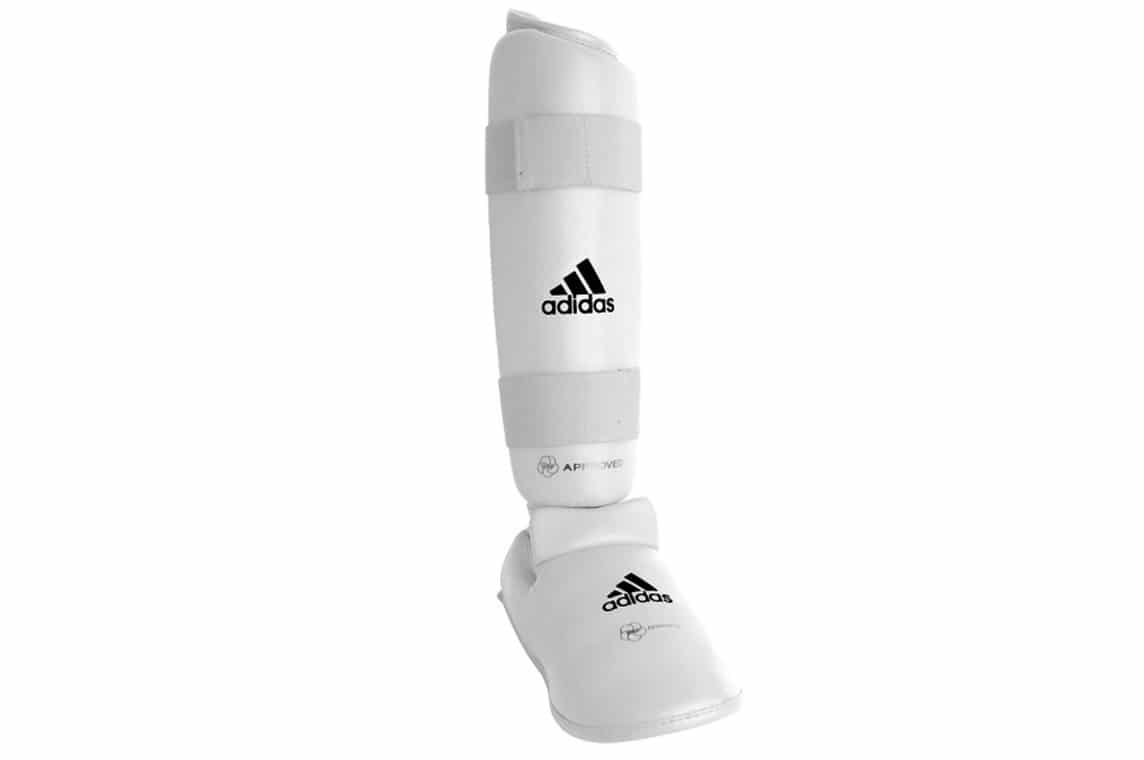 Karate Schienbein- und Fußschützer Adidas - weiß - WKF 4 schienbeinschoner-fußschützer-abnehmbar-adidas-66135d-weiß