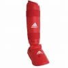 Karate Schienbein- und Fußschützer Adidas - blau, rot - WKF 8 schienbeinschoner-fußschützer-abnehmbar-adidas-66135d-rot