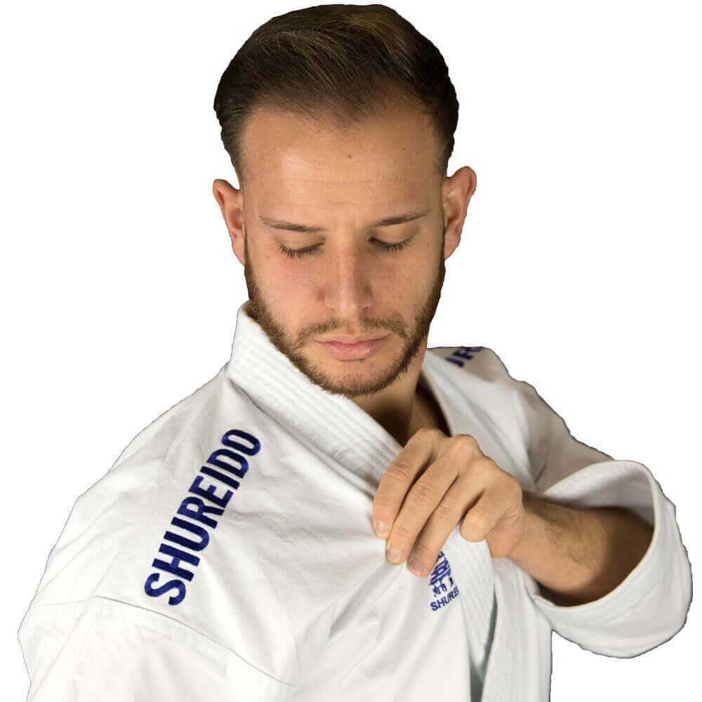 Shureido New Wave 3 Karateanzug Jacke mit Stickerei - WKF 5 Shureido-new-wave-3-Kimono-Jacke mit Stickerei-wkf-blau