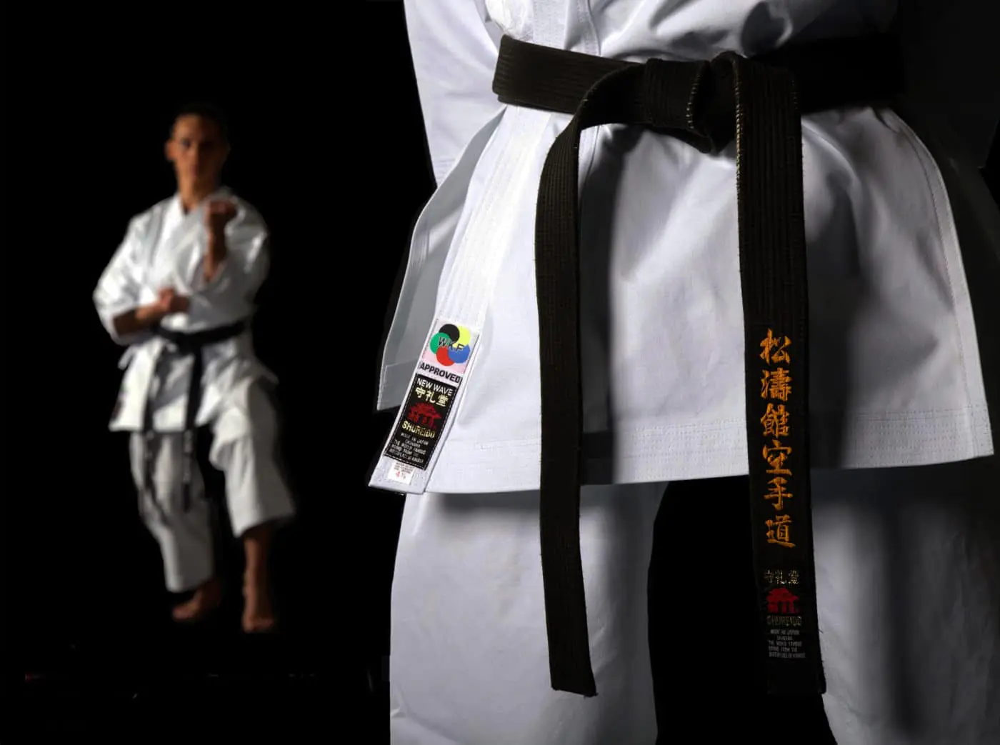 Karateanzug Shureido New Wave 3 3 EINZELNE JACKE Karateanzug Shureido New Wave 3 - WKF Approved karategi equipe-femmes-zoom-etiquette